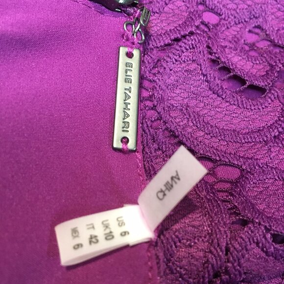 Gorgeous purple lace sheath, sz 6 - Picture 6 of 9